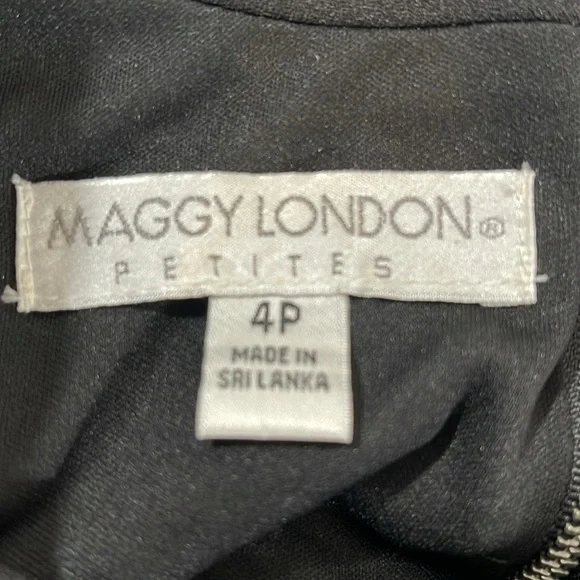 MAGGY LONDON Petites Women's Multi-Striped Short-Sleeve Dress Size 4P - Picture 7 of 8